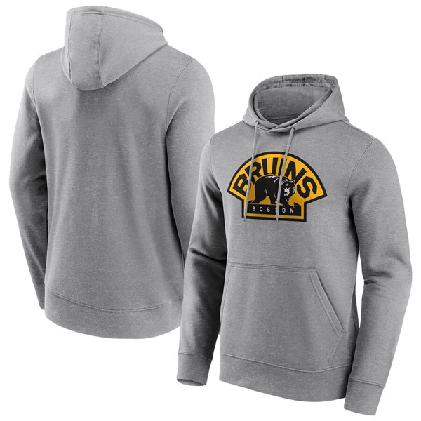 Men's Boston Bruins Grey Iconic Secondary Colour Logo Graphic Hoodie